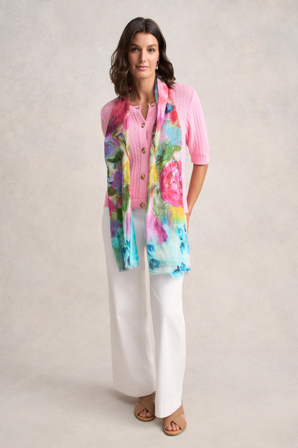 Short Sleeve Cardigan - Petal Pink