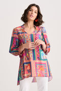 Beaded Tassel Kaftan - Tropical Patchwork