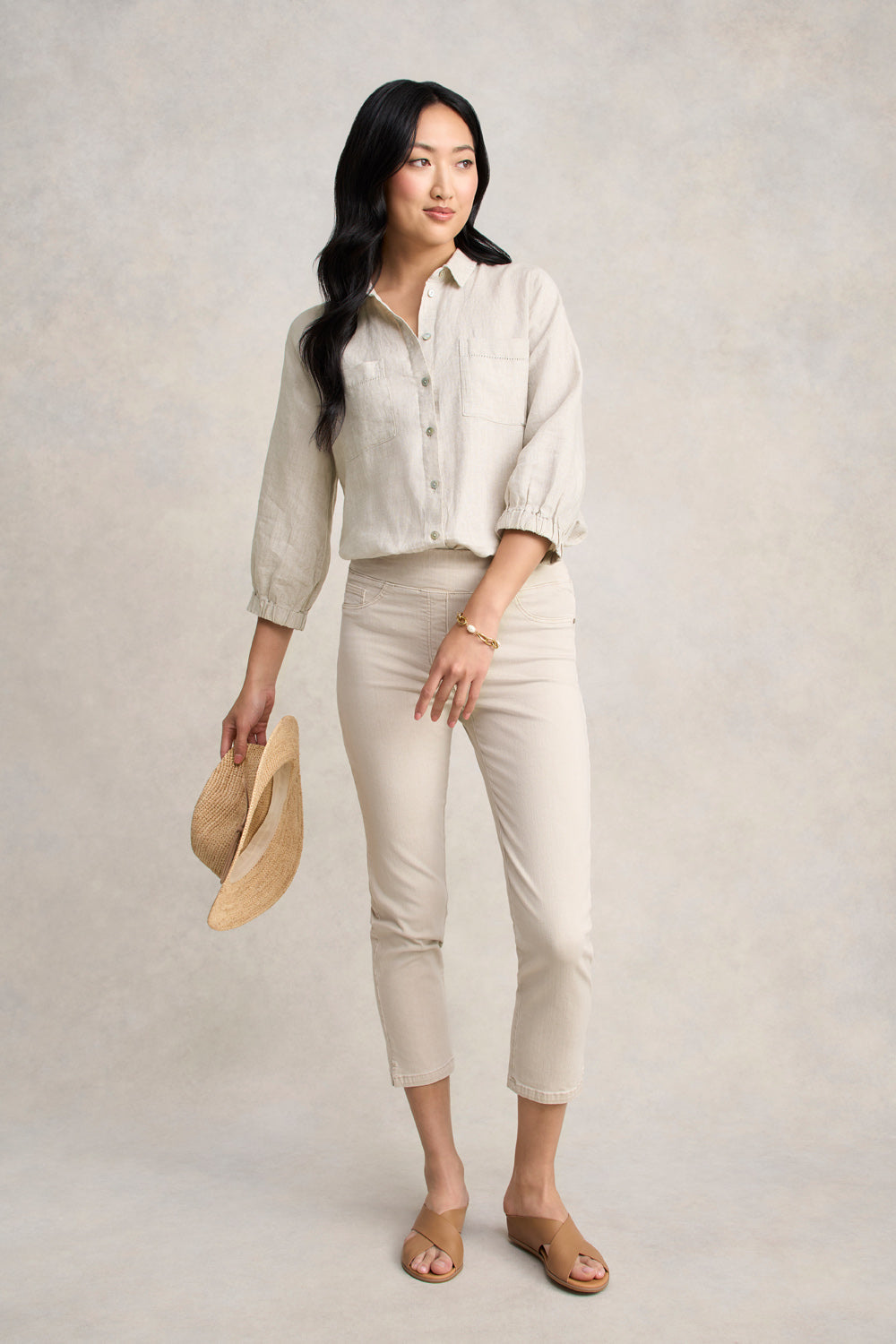 Essential Linen Shirt - Natural Cross Dye