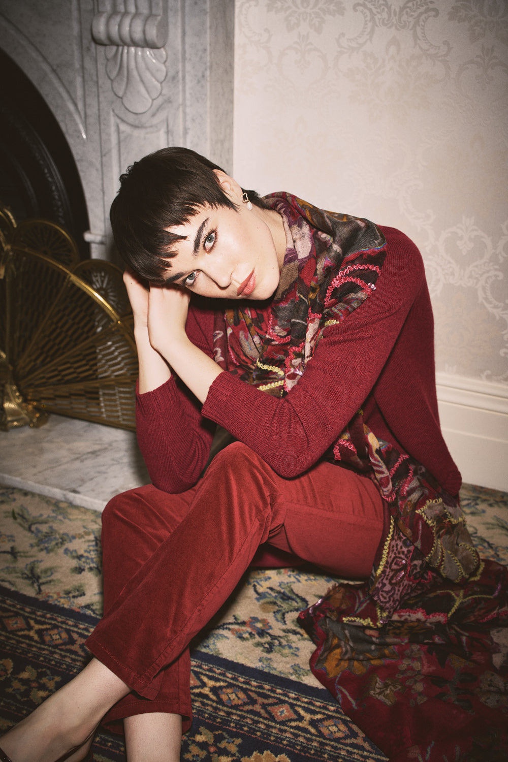 Velvet Straight Leg - Scarlet