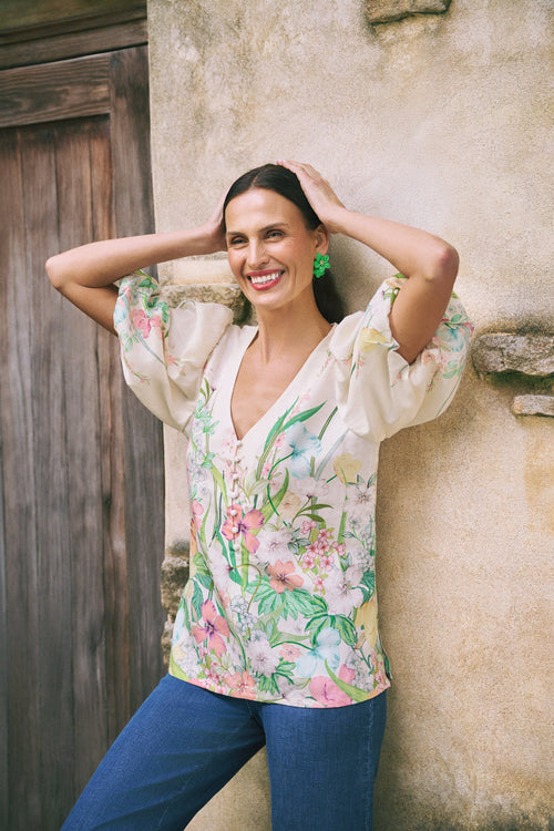 Border Print Blouse – Botanical Print