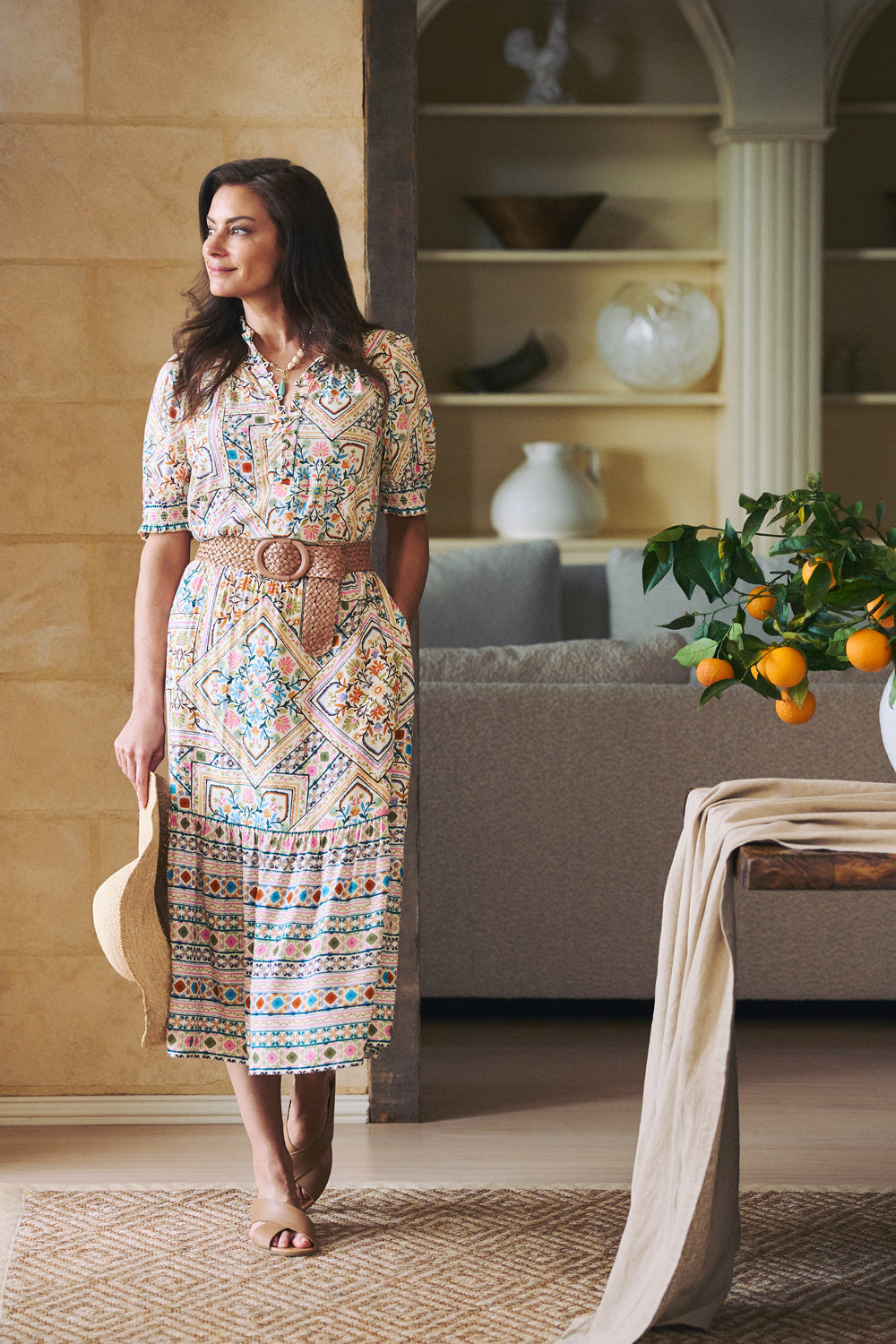 Rayon Blouse - Tile Print
