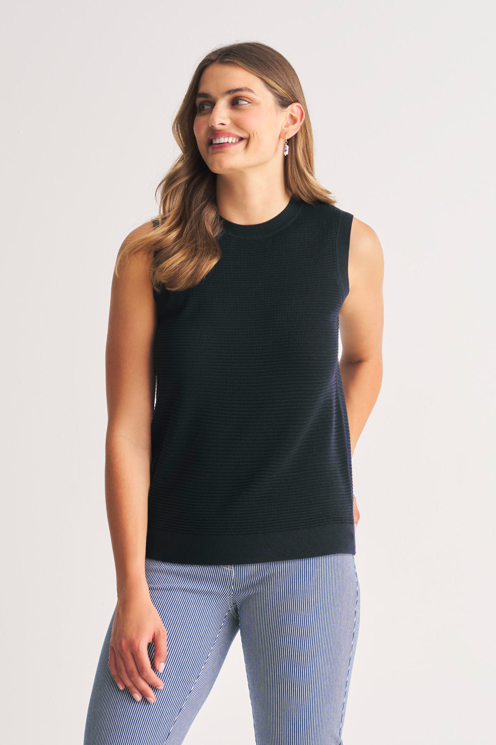Silk Blend Knit Tank - Ink