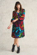 Pleated Georgette Dress - Oversized Floral