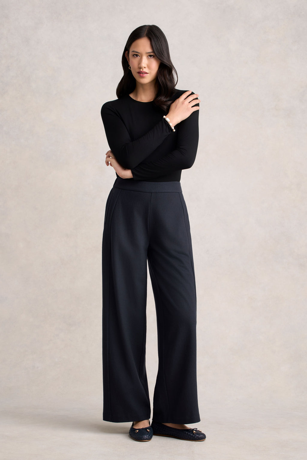 Boiled Wool Wide Leg Pant - Steel Grey