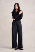Boiled Wool Wide Leg Pant - Steel Grey