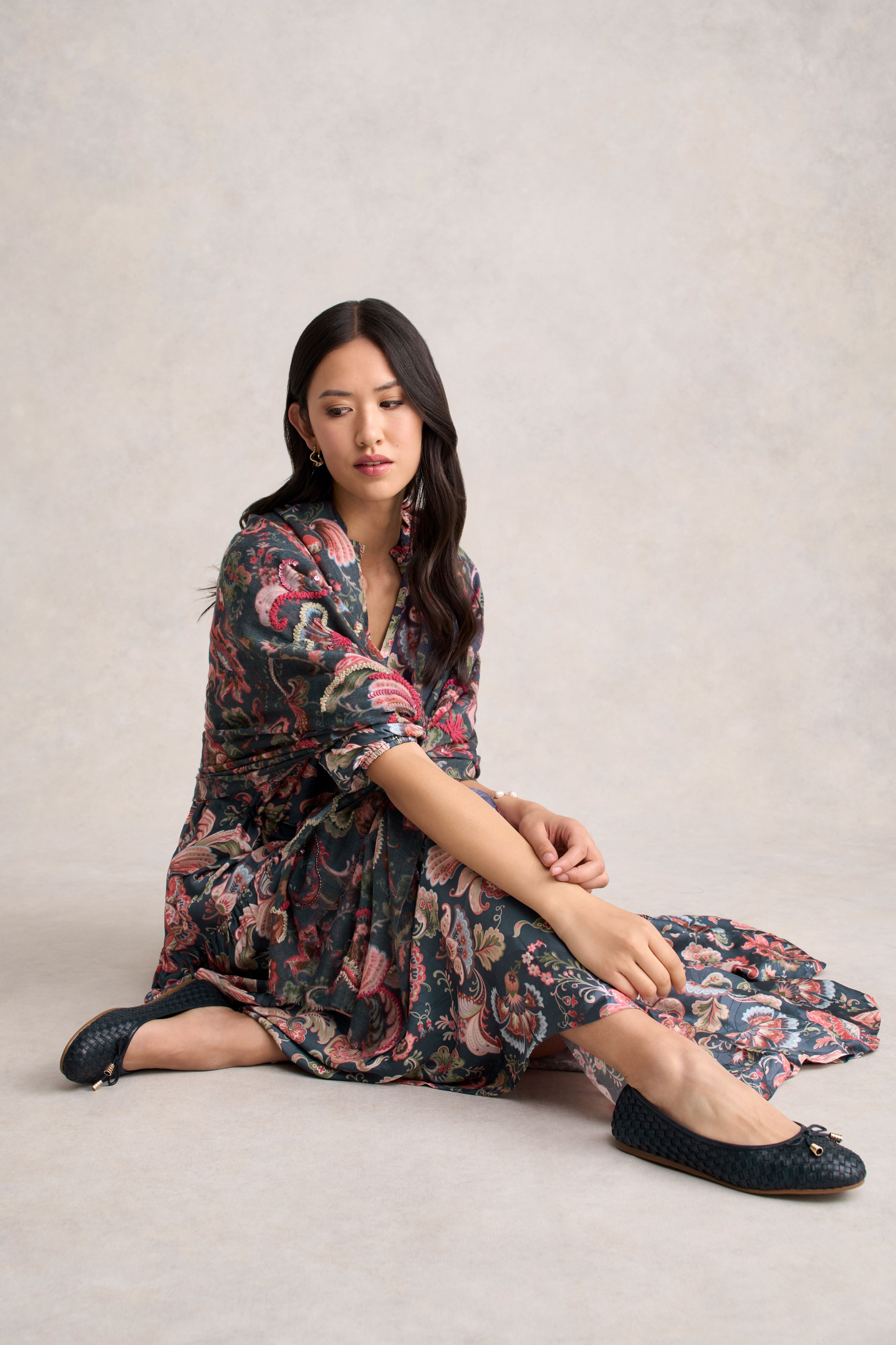 Printed Jacquard Dress - Tapestry Print
