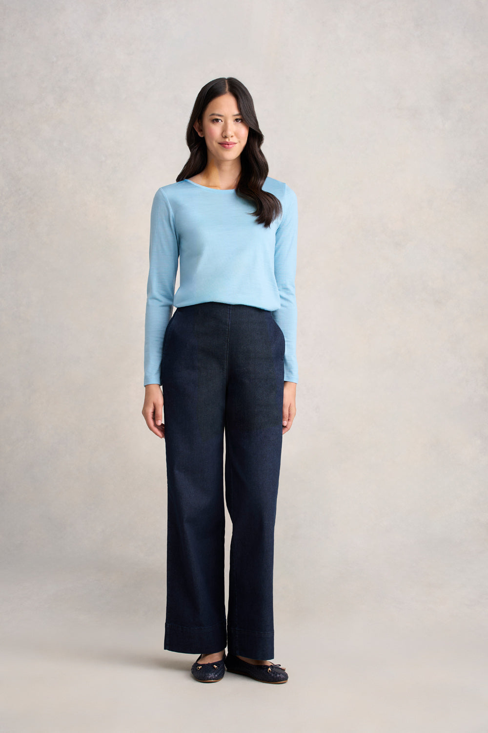 Wool Jersey Tee - Lake Blue