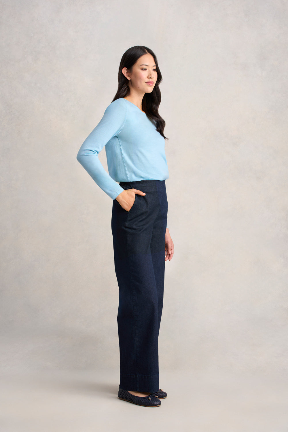 Wool Jersey Tee - Lake Blue