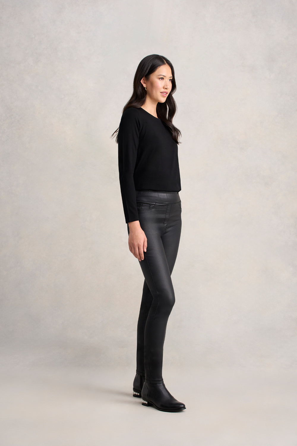 Skinny Leg Coated - Black