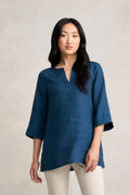 Linen Tunic - Navy Delave