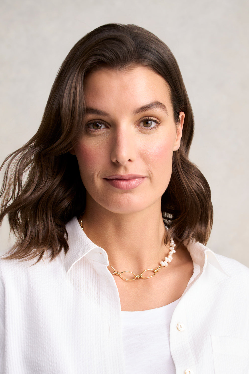 Spliced Pearl Necklace - Gold