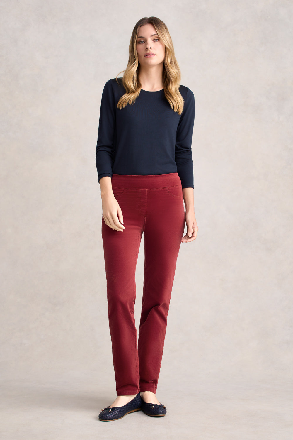 Velvet Straight Leg - Scarlet
