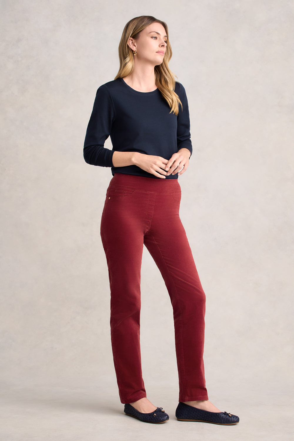 Velvet Straight Leg - Scarlet