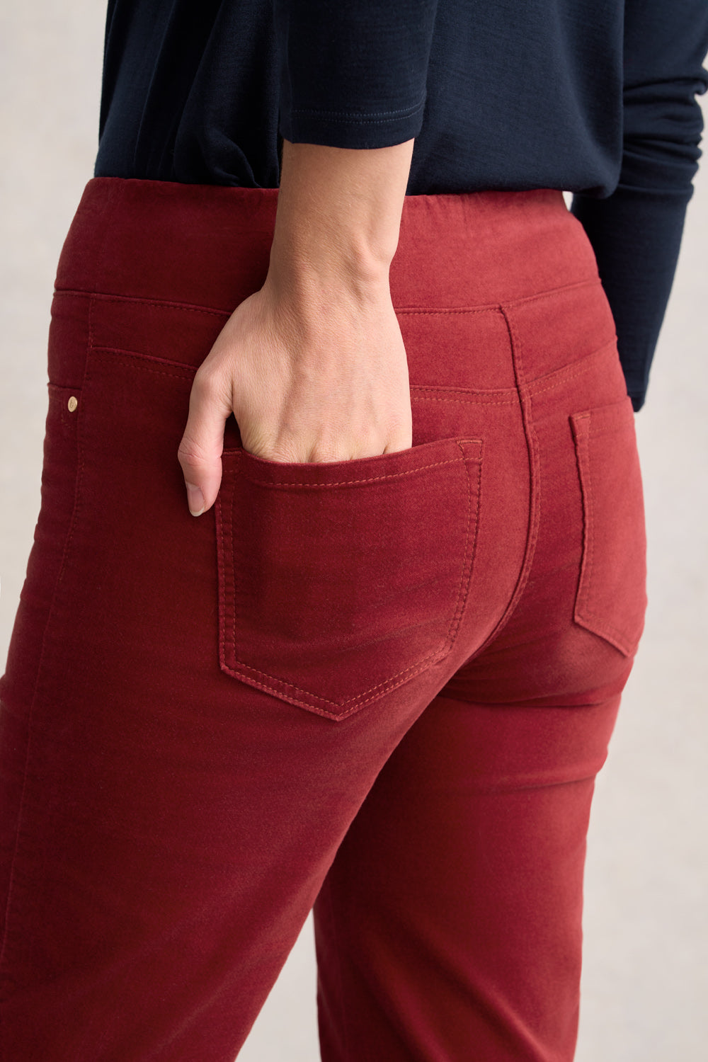 Velvet Straight Leg - Scarlet