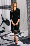 Tie Waist Jersey Dress - Black