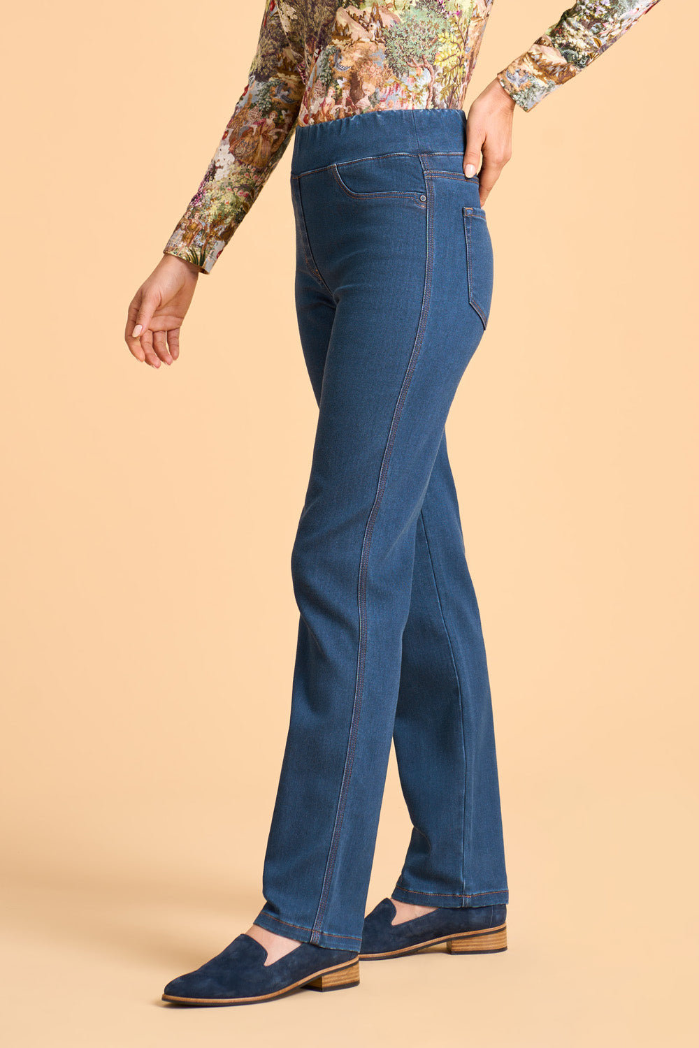 Straight Cashmere Feel - Stone Wash Denim