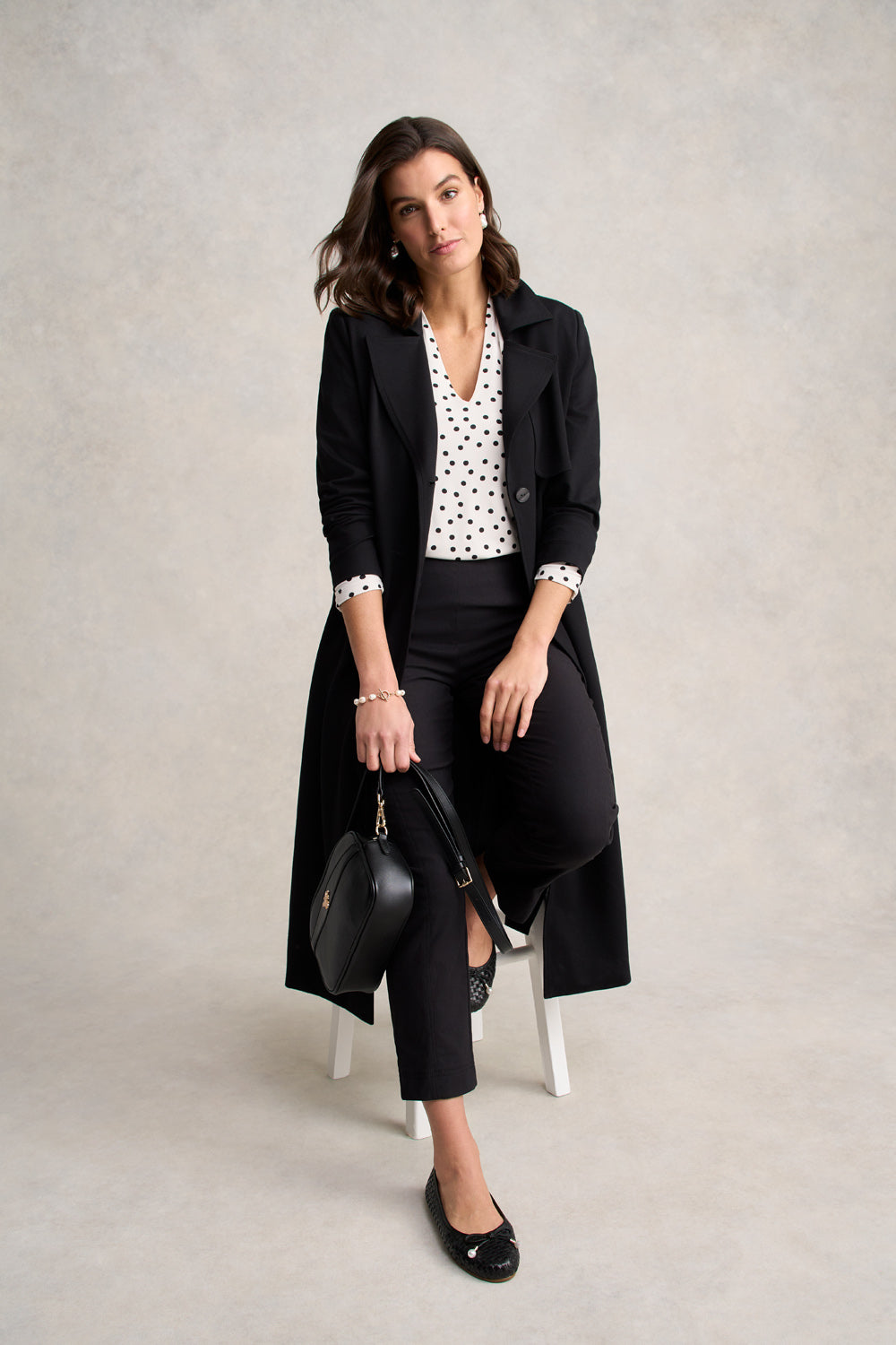 Ruched Sleeve T-Shirt – Spot Print