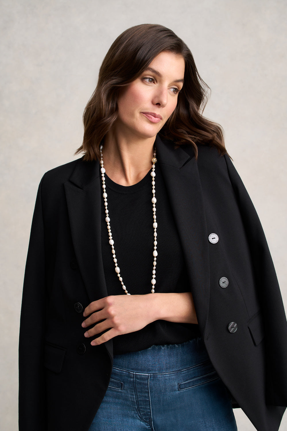 Long Pearl Necklace – Cream