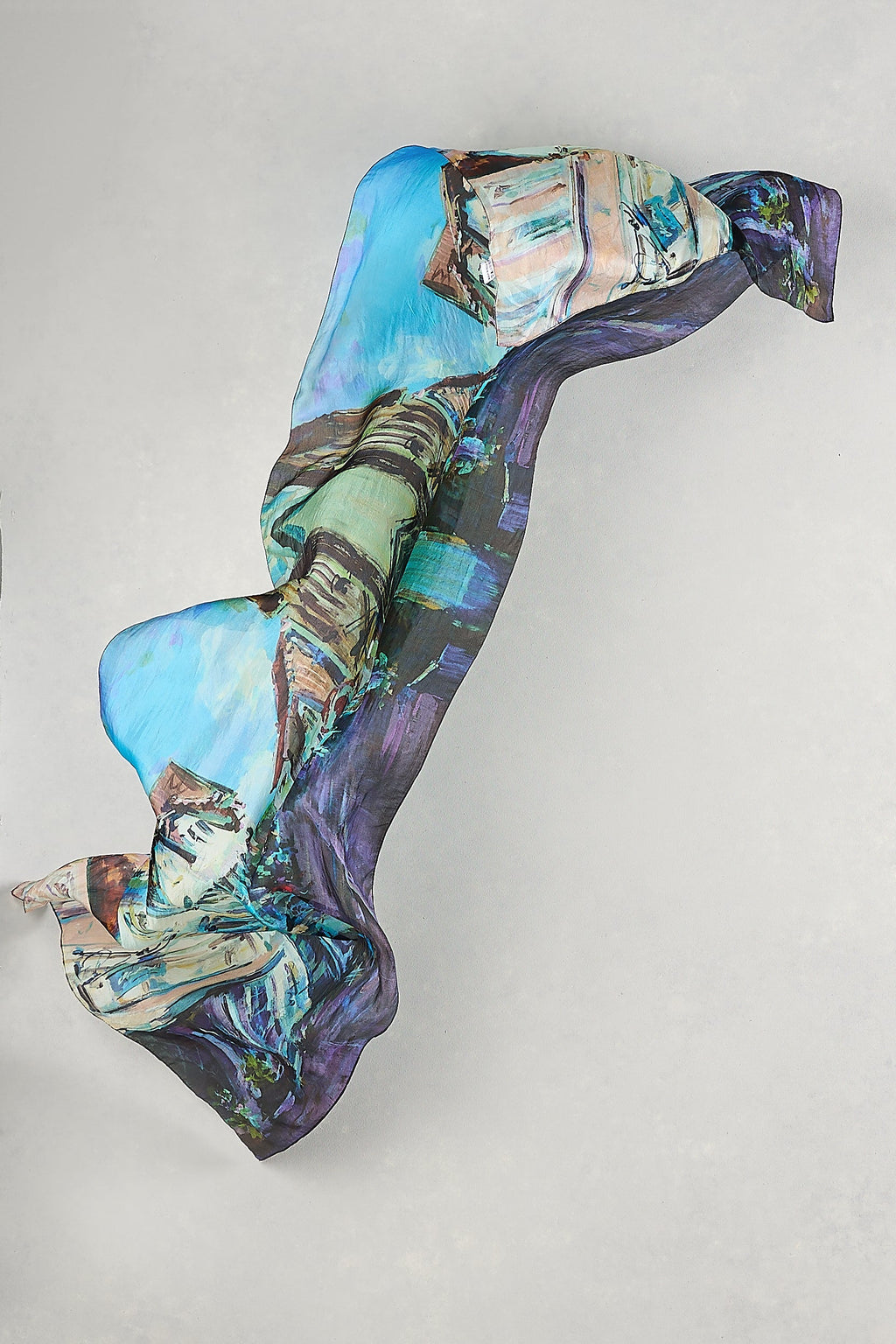 Parisian Street Scape Silk Scarf - Multicolour