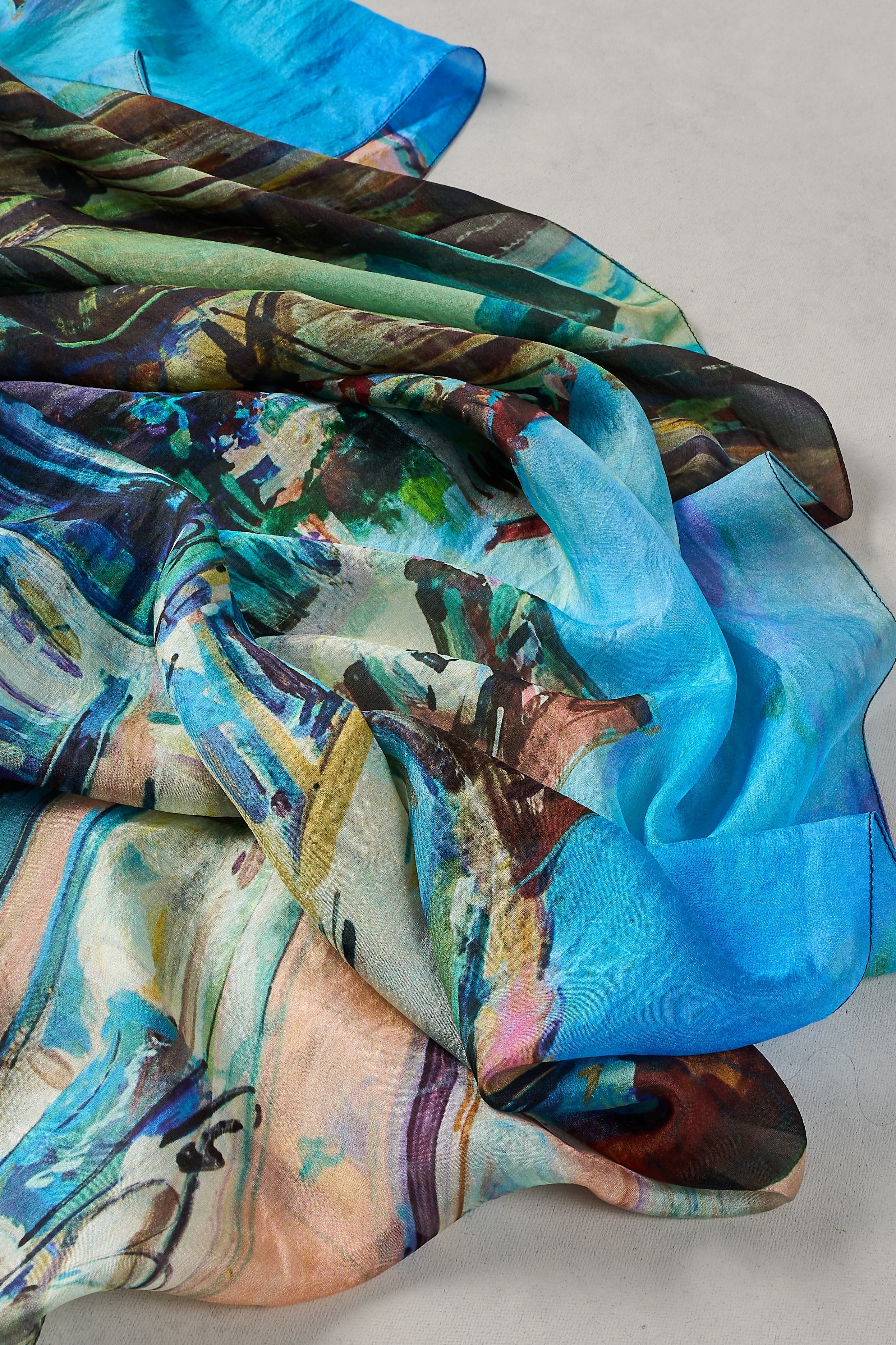 Parisian Street Scape Silk Scarf - Multicolour