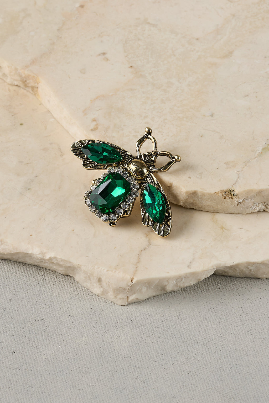 Bejewelled Bee Brooch - Emerald