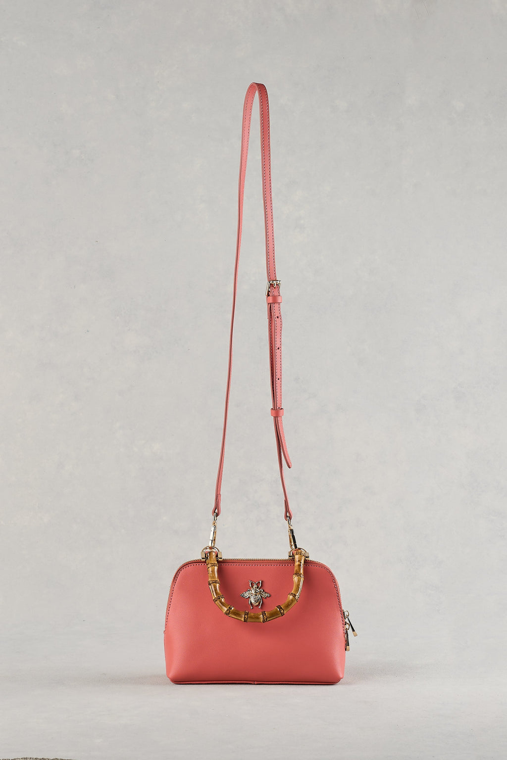 Bamboo Handle Handbag - Blush