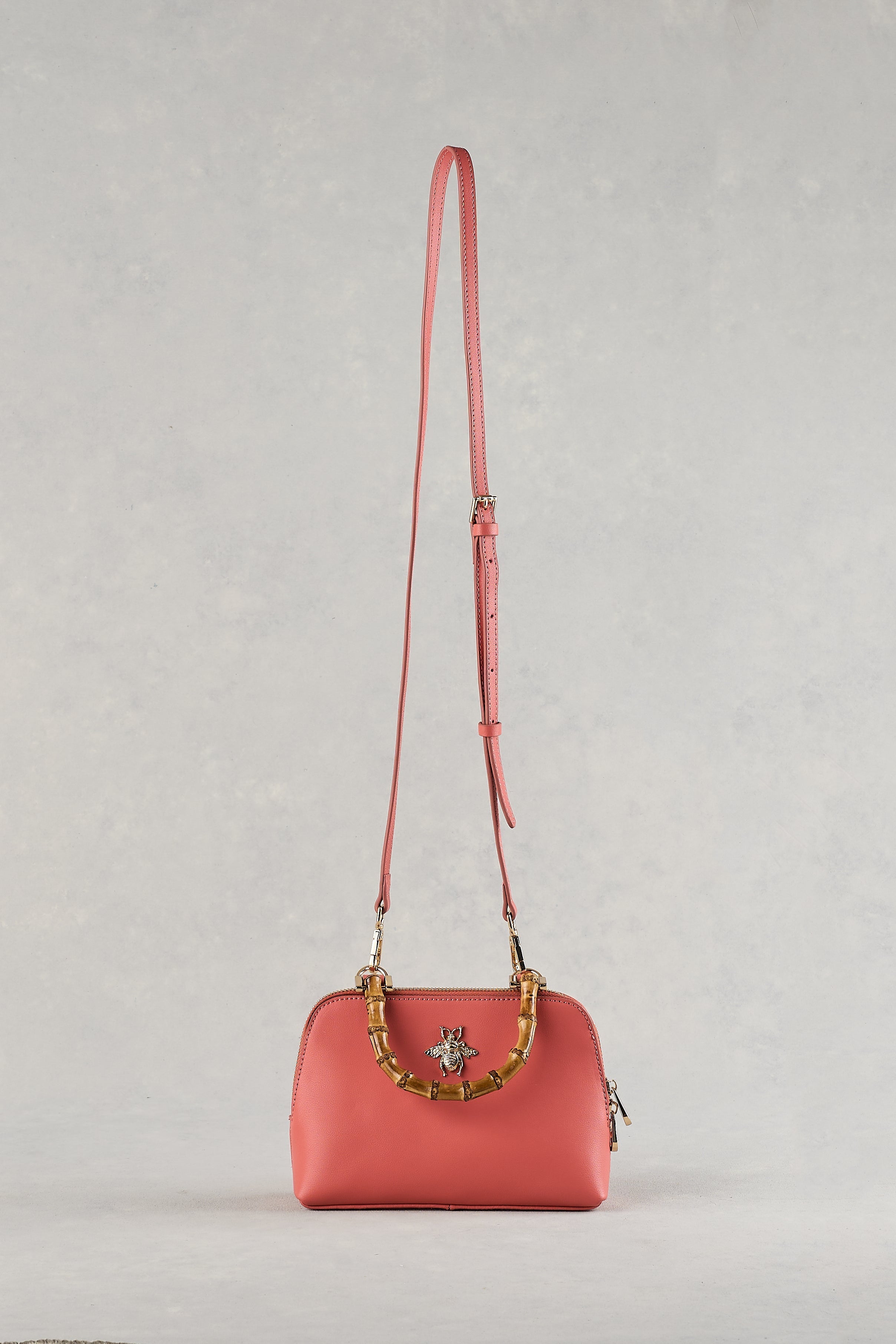 Bamboo Handle Handbag - Blush