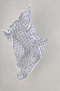 Tile Print Square Scarf – Blue