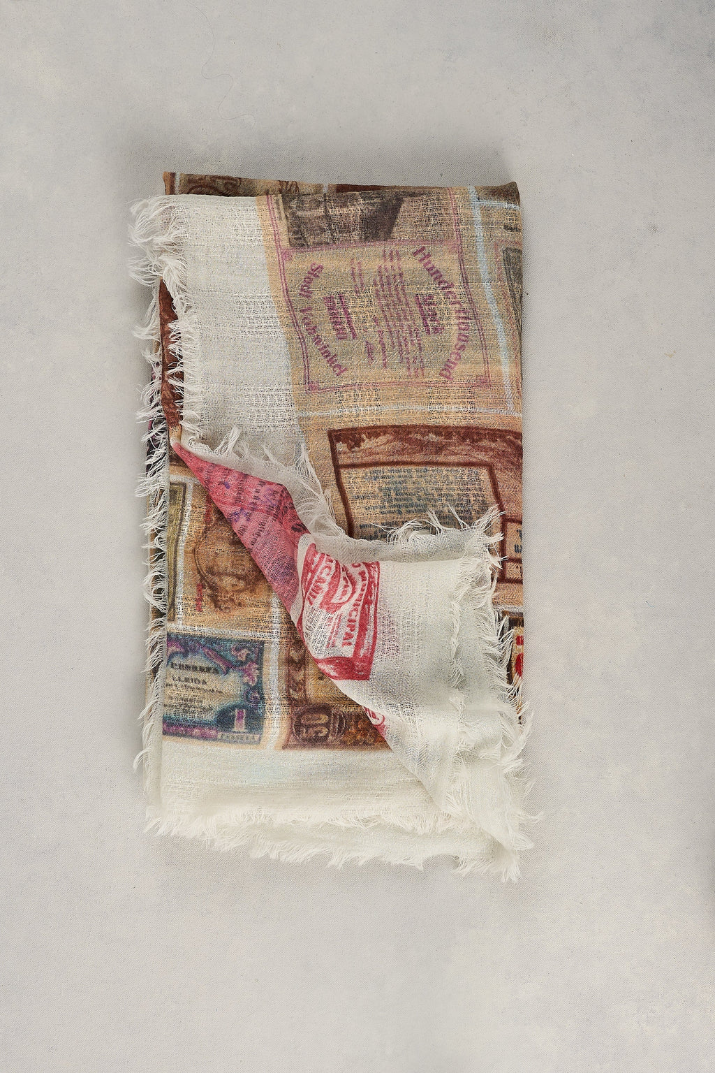 Vintage Stamp Scarf – Multicolour