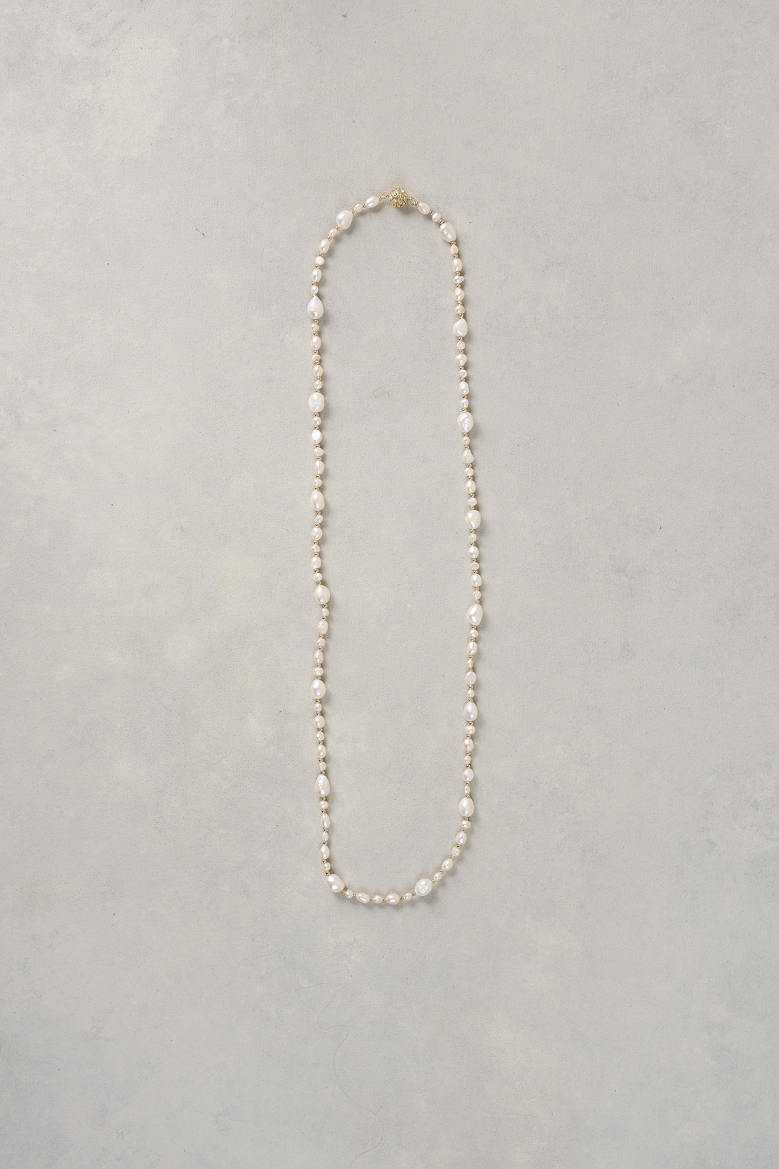 Long Pearl Necklace – Cream