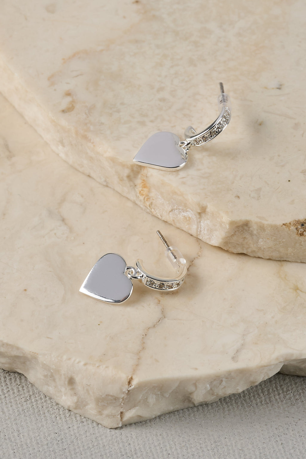 Heart Studs Sterling Silver Plated