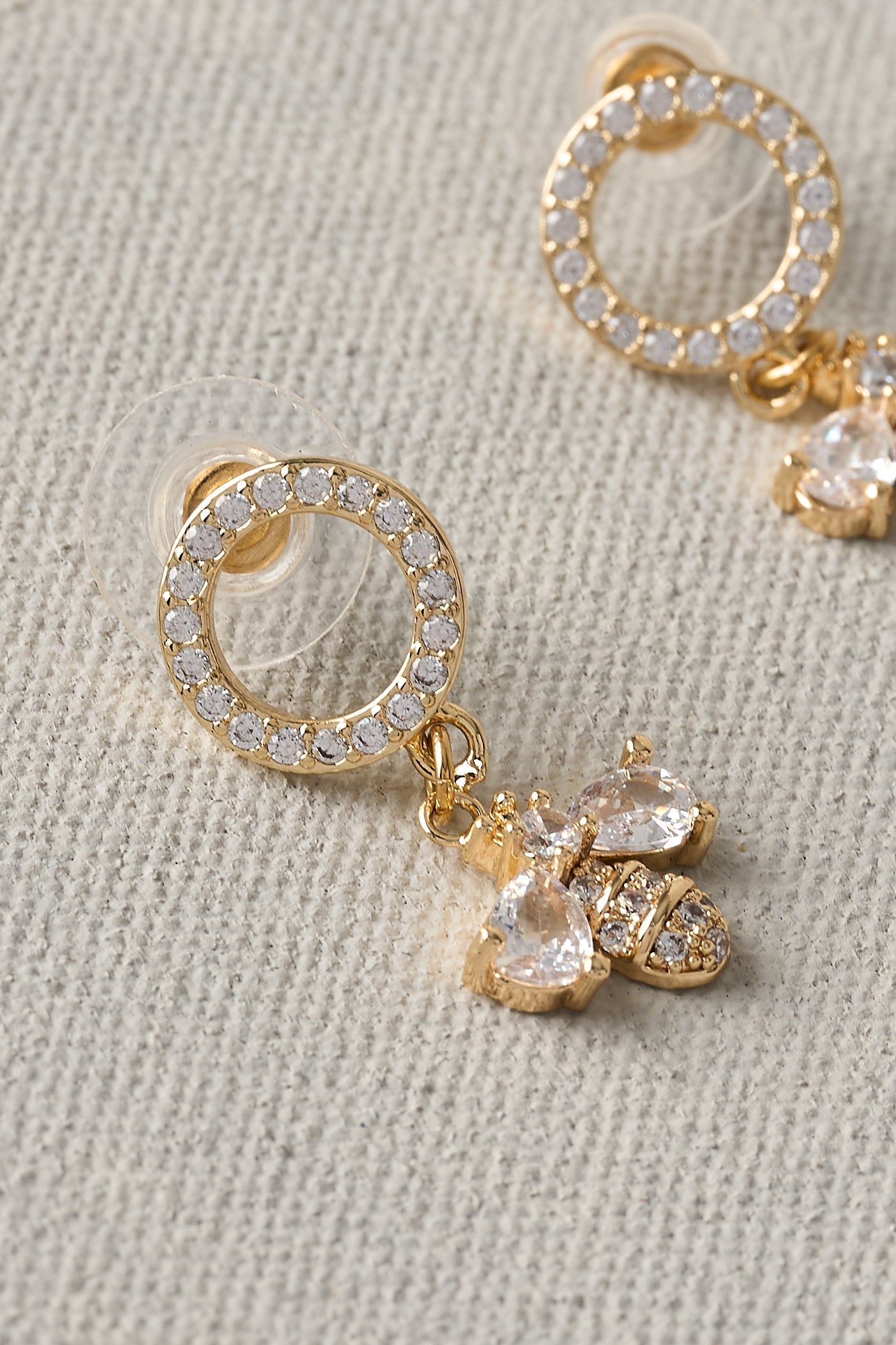 Diamante Bee Earrings – Gold