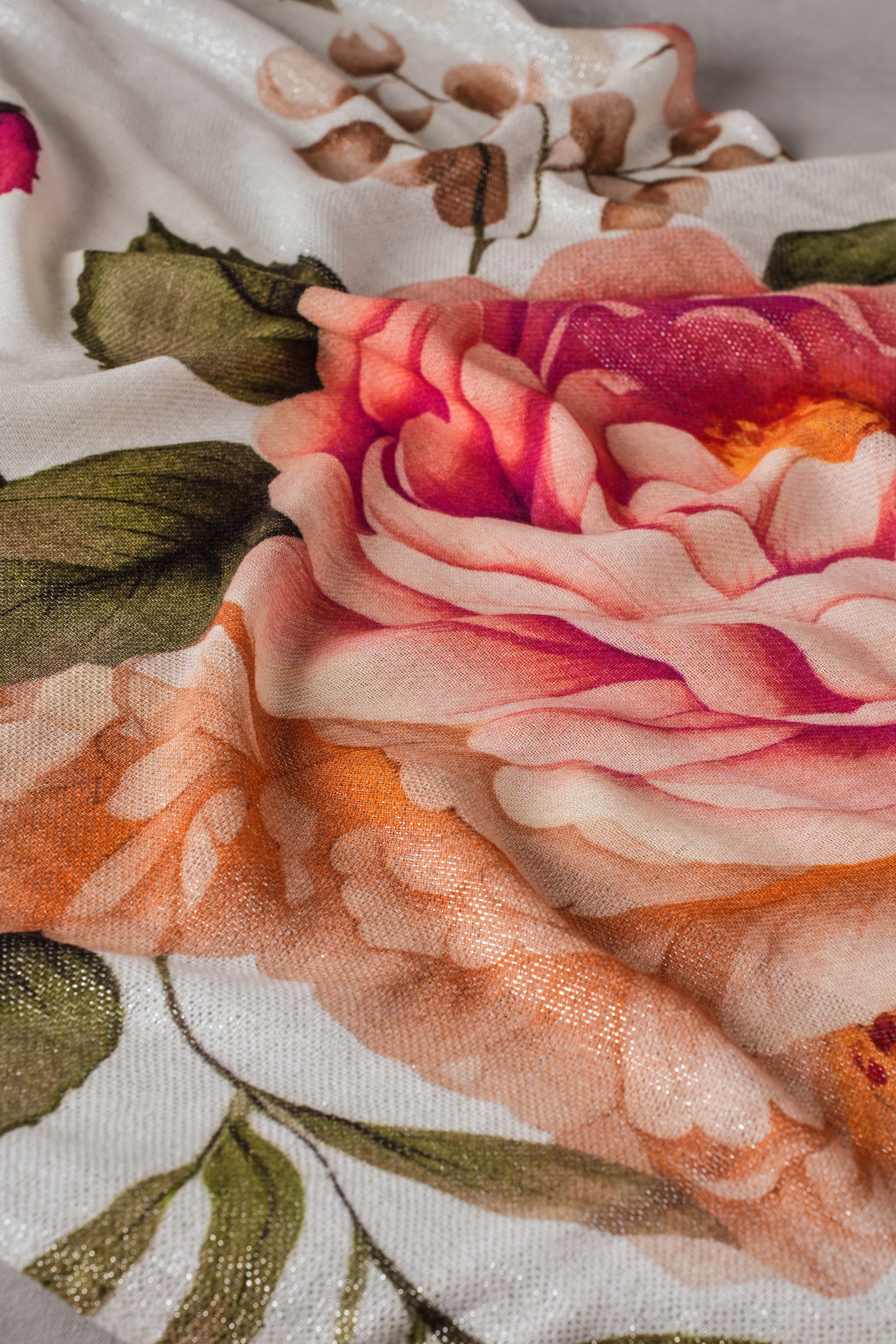 Metallic Floral Scarf – Multicolour