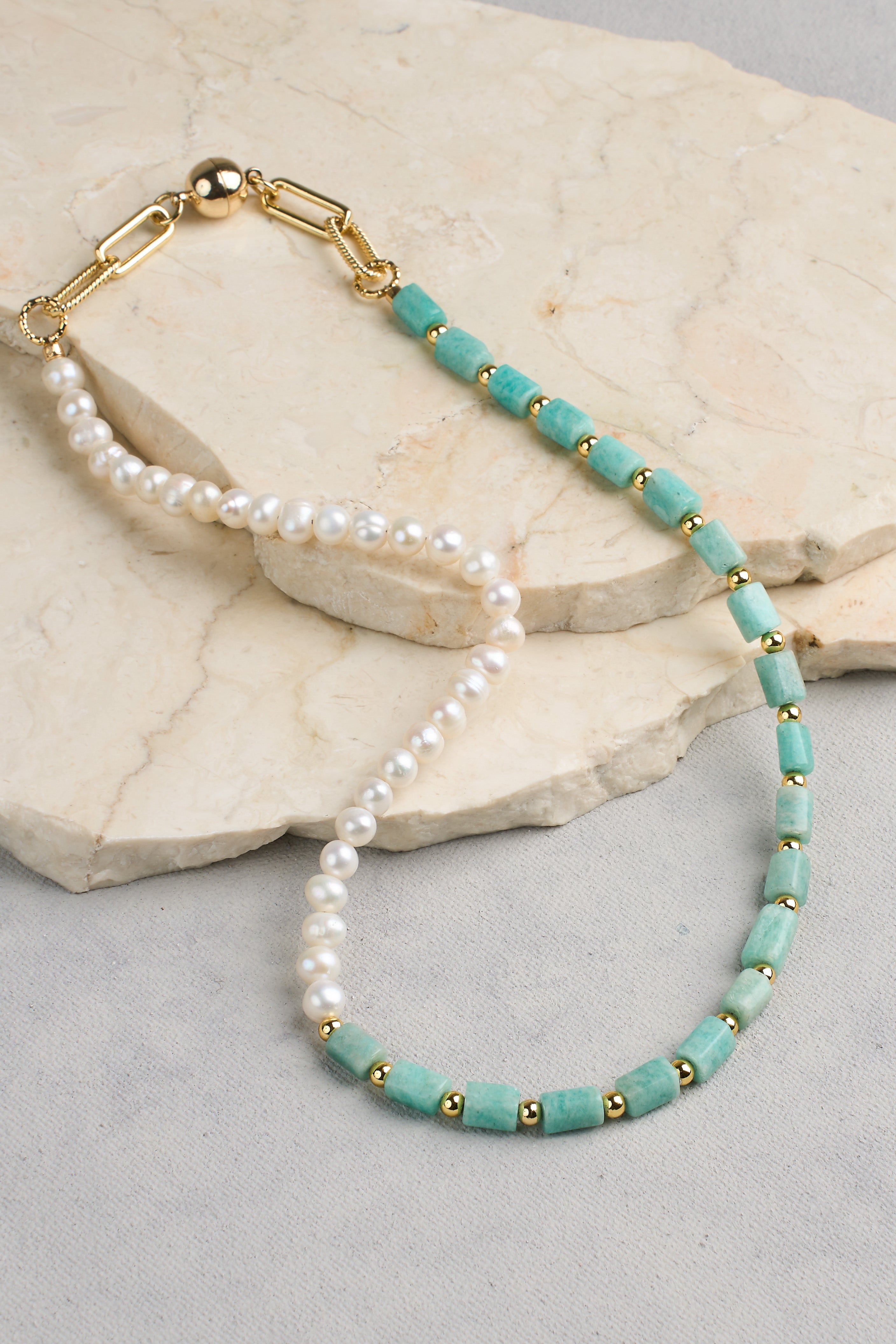 Pearl & Stone Necklace - Multicolour