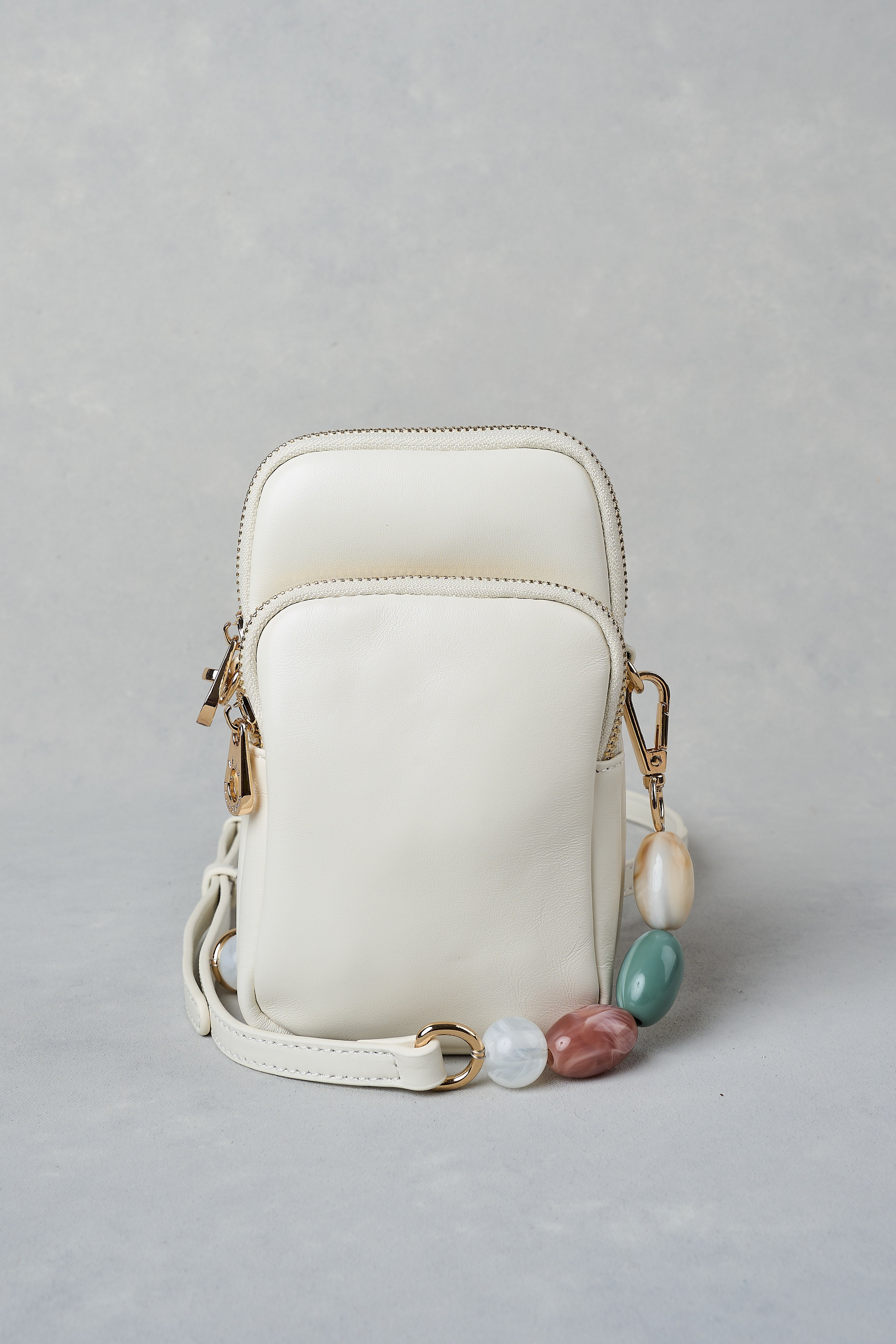Beaded Phone Bag - Cream