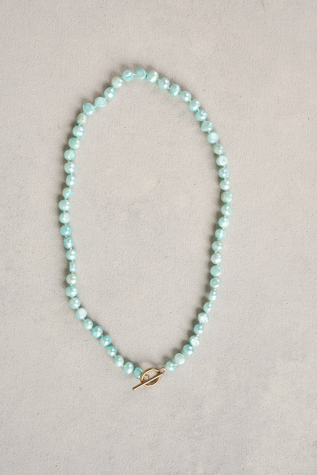 Aqua Blue Pearl Necklace