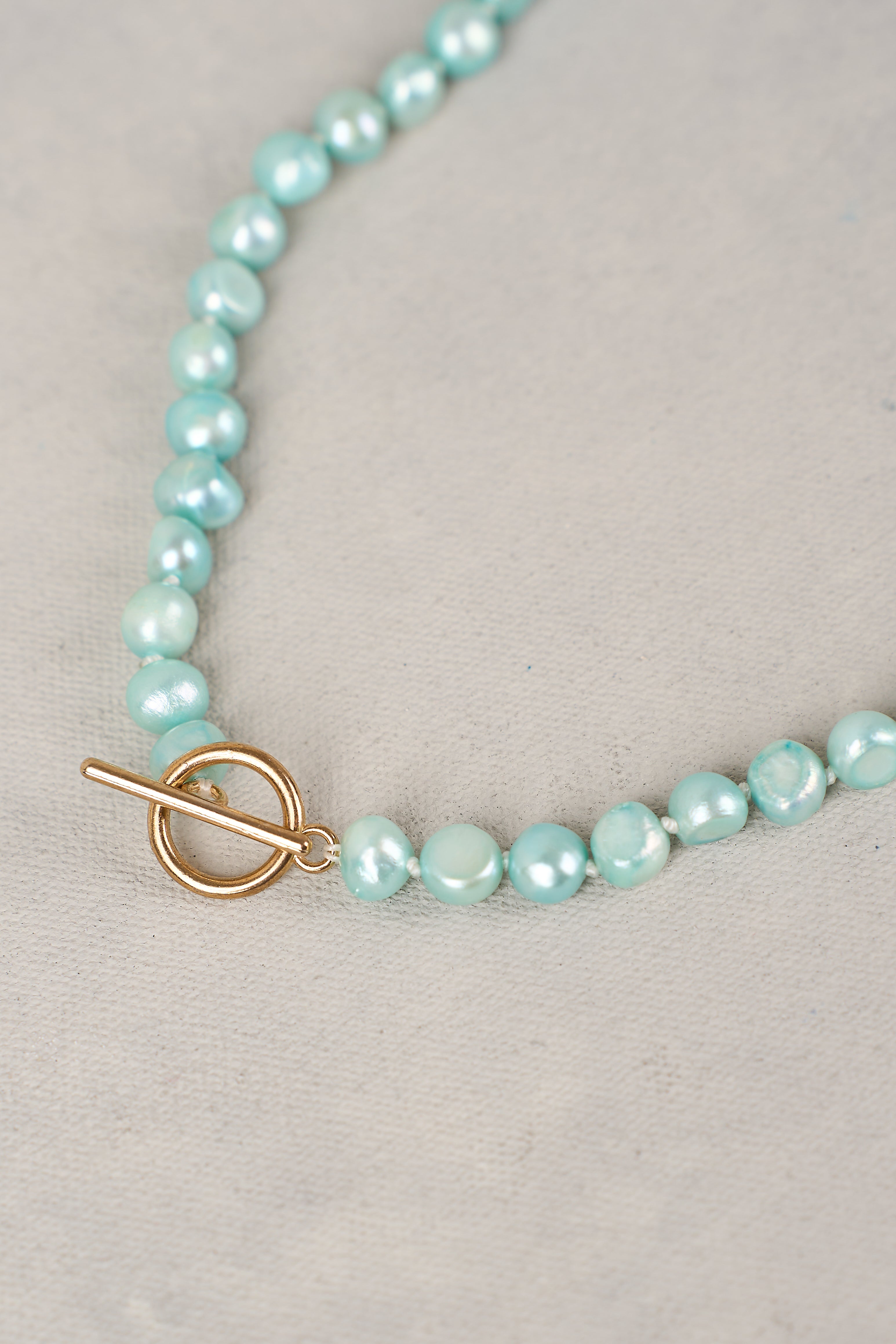 Aqua Blue Pearl Necklace