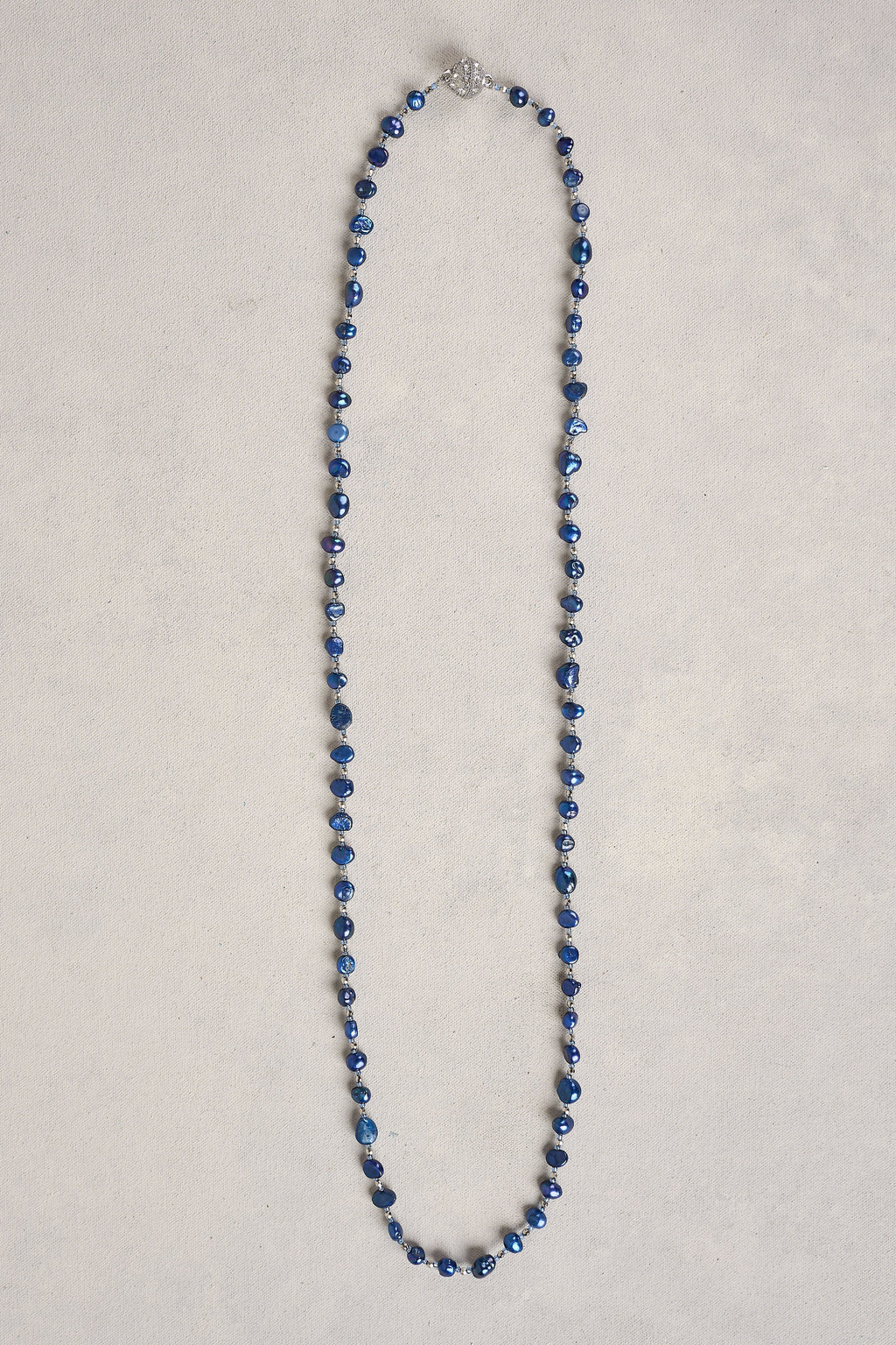 Belle Pearl Necklace - Dark Blue