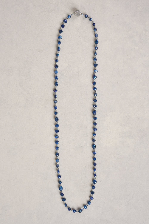 Belle Pearl Necklace - Dark Blue