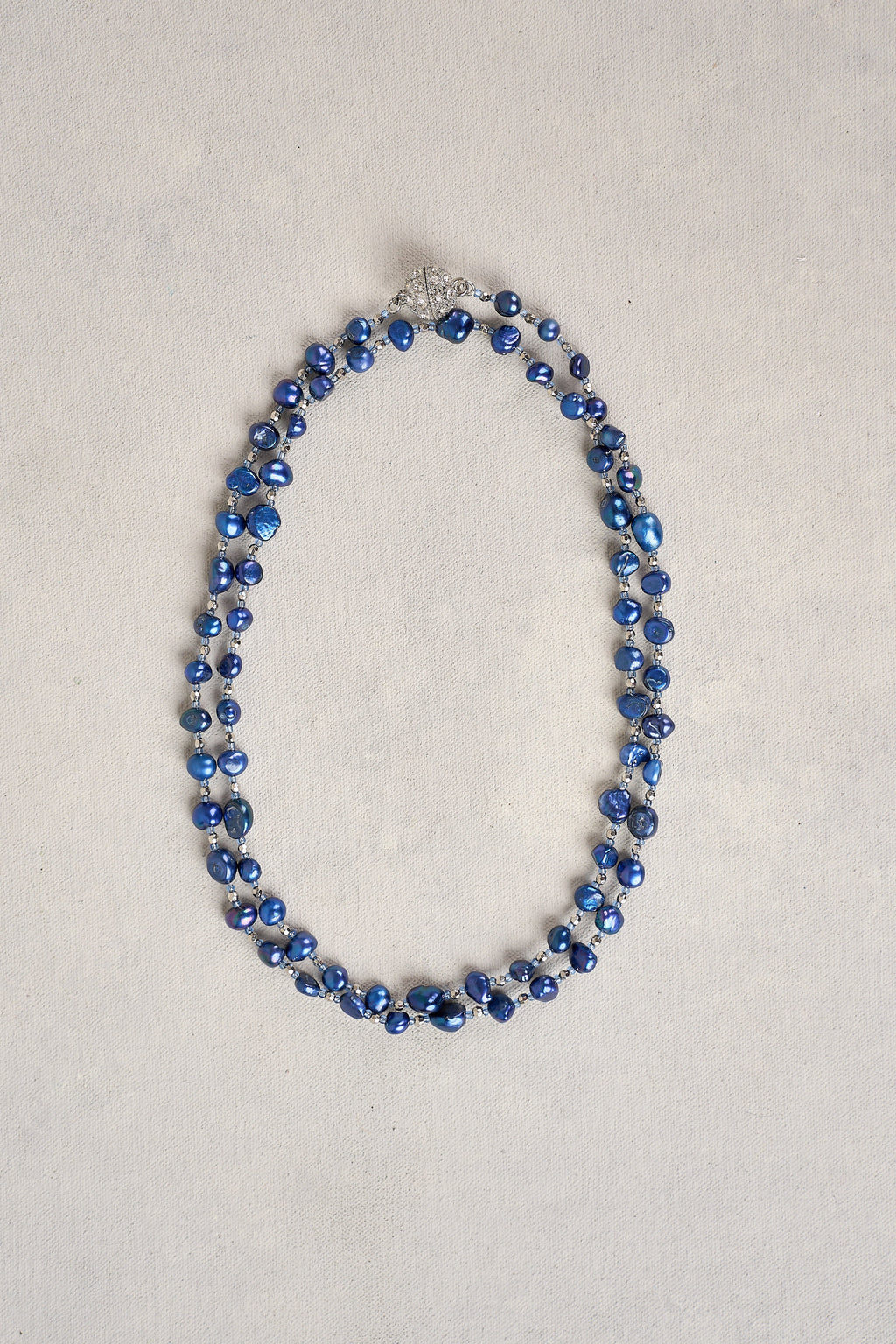 Belle Pearl Necklace - Dark Blue