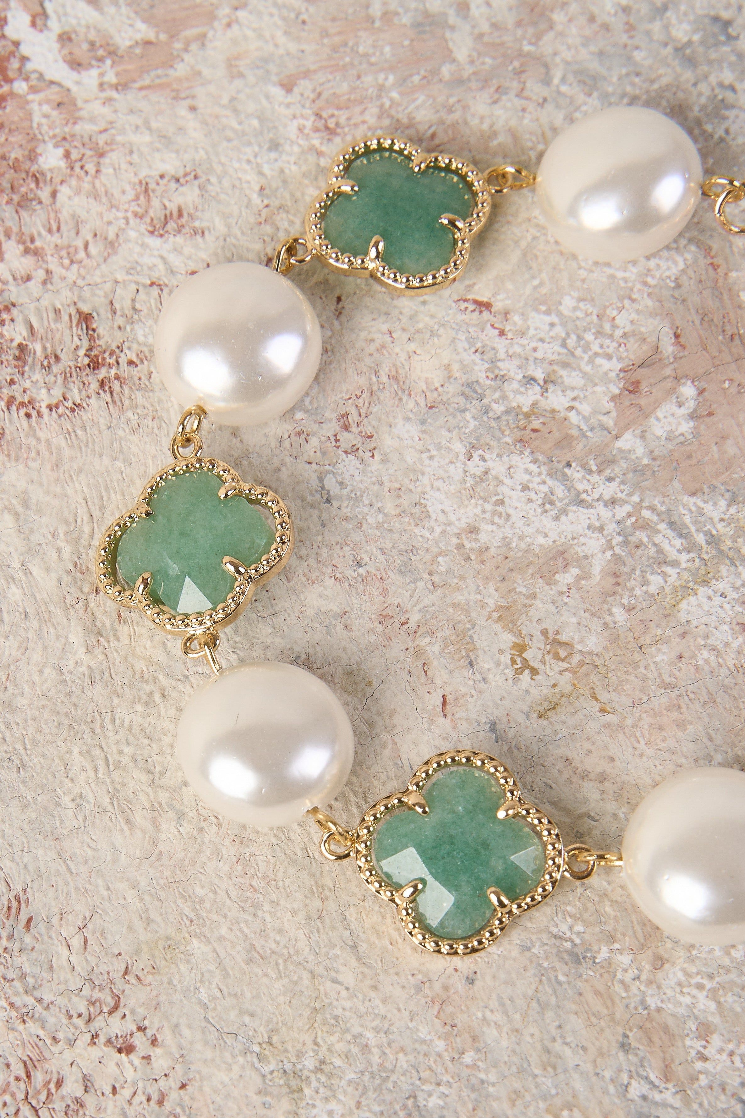 Clover Pearl Bracelet - Amazonite