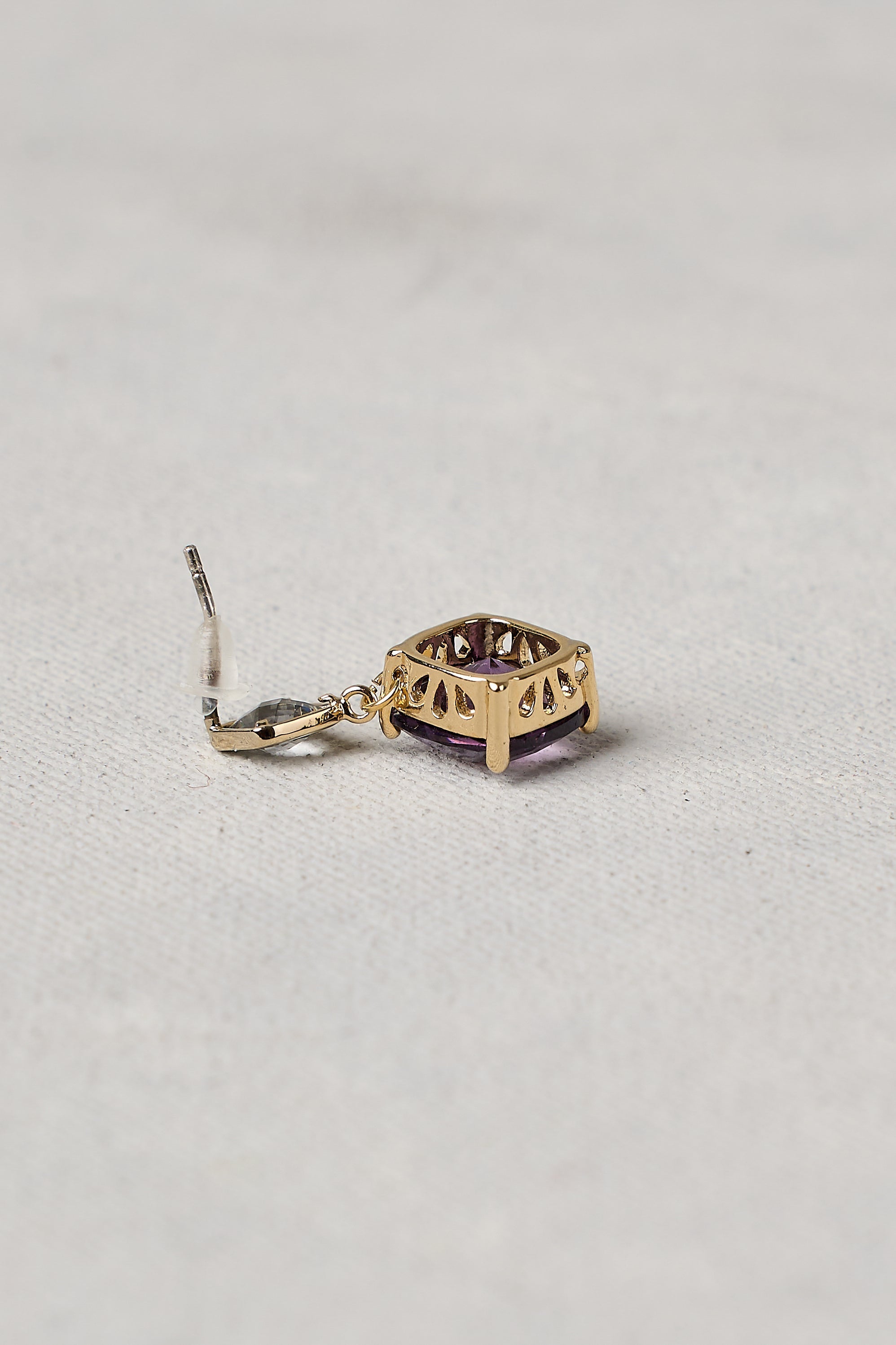 Double Drop Studs - Purple