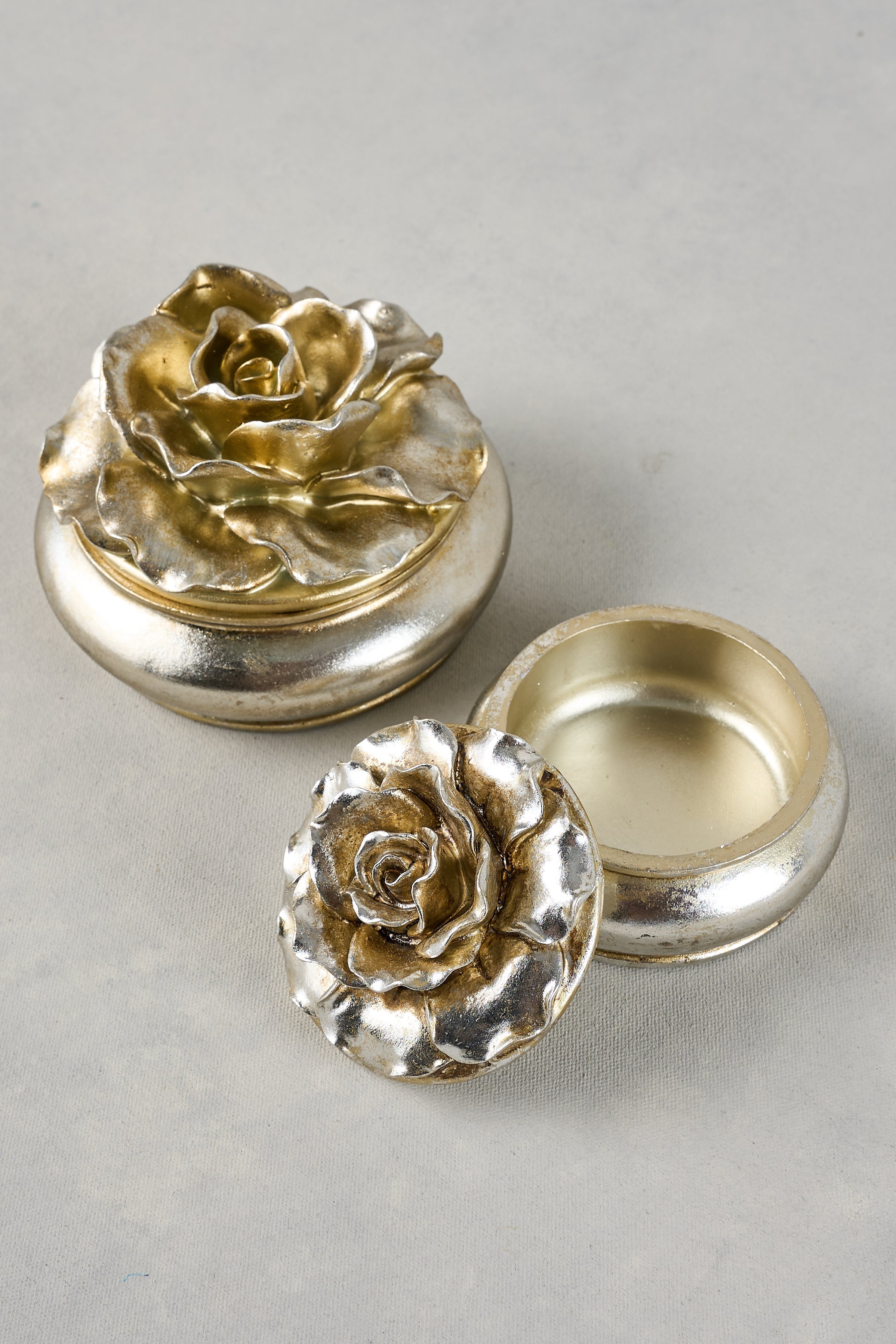 Large Floral Trinket Box – Silver