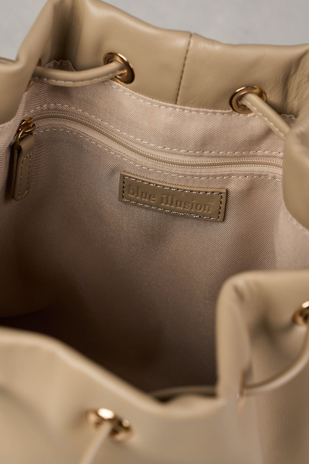 Leila Drawstring Bucket Bag - Stone