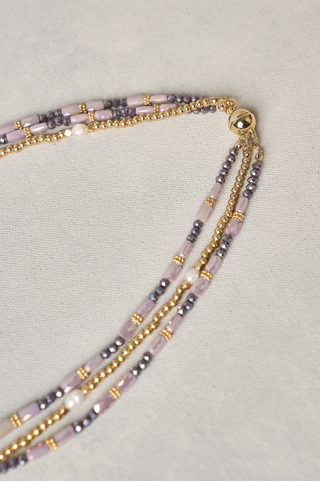 Lilac Pearls Layered Necklace
