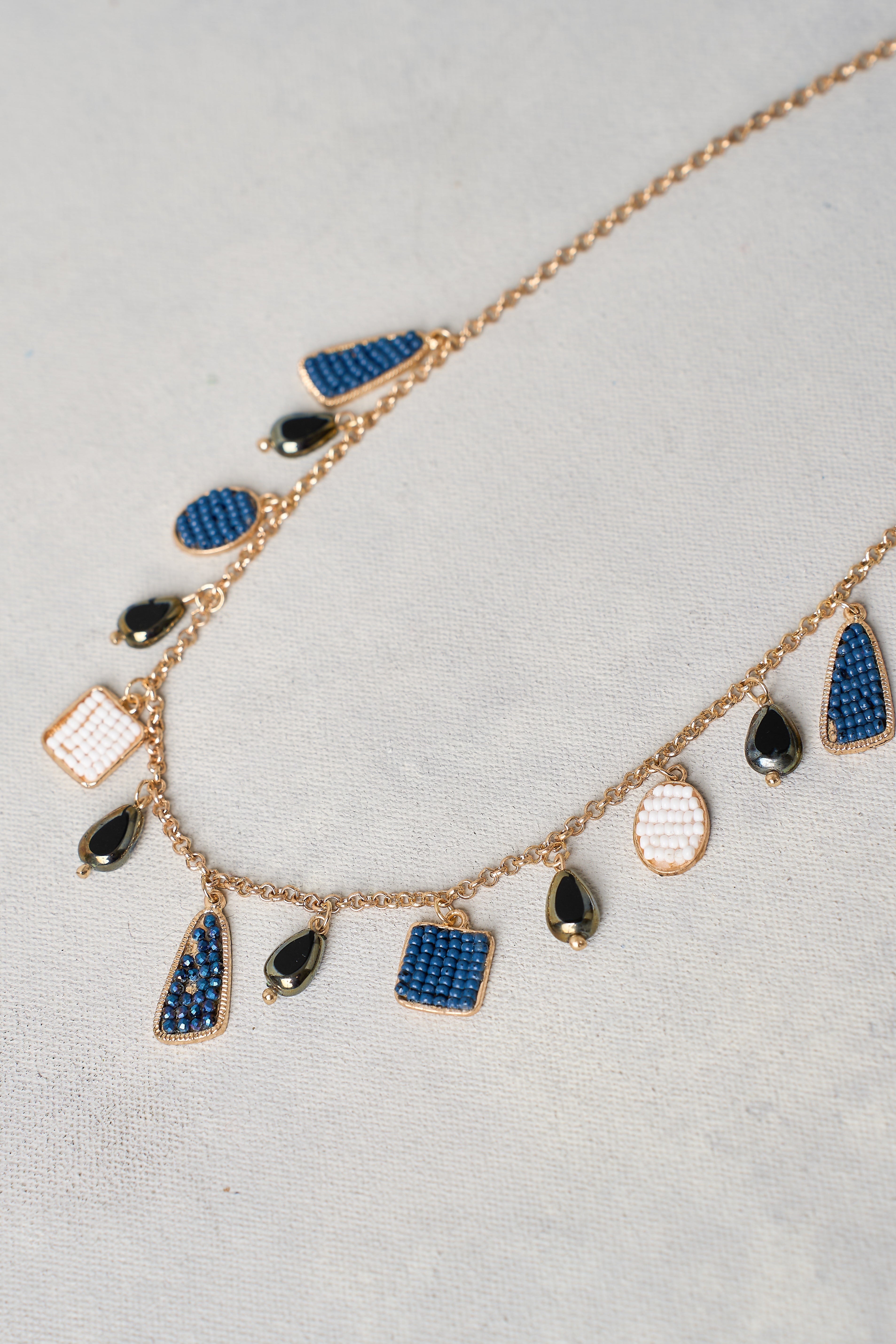 Midnight Shimmer Charm Necklace - Multicolour
