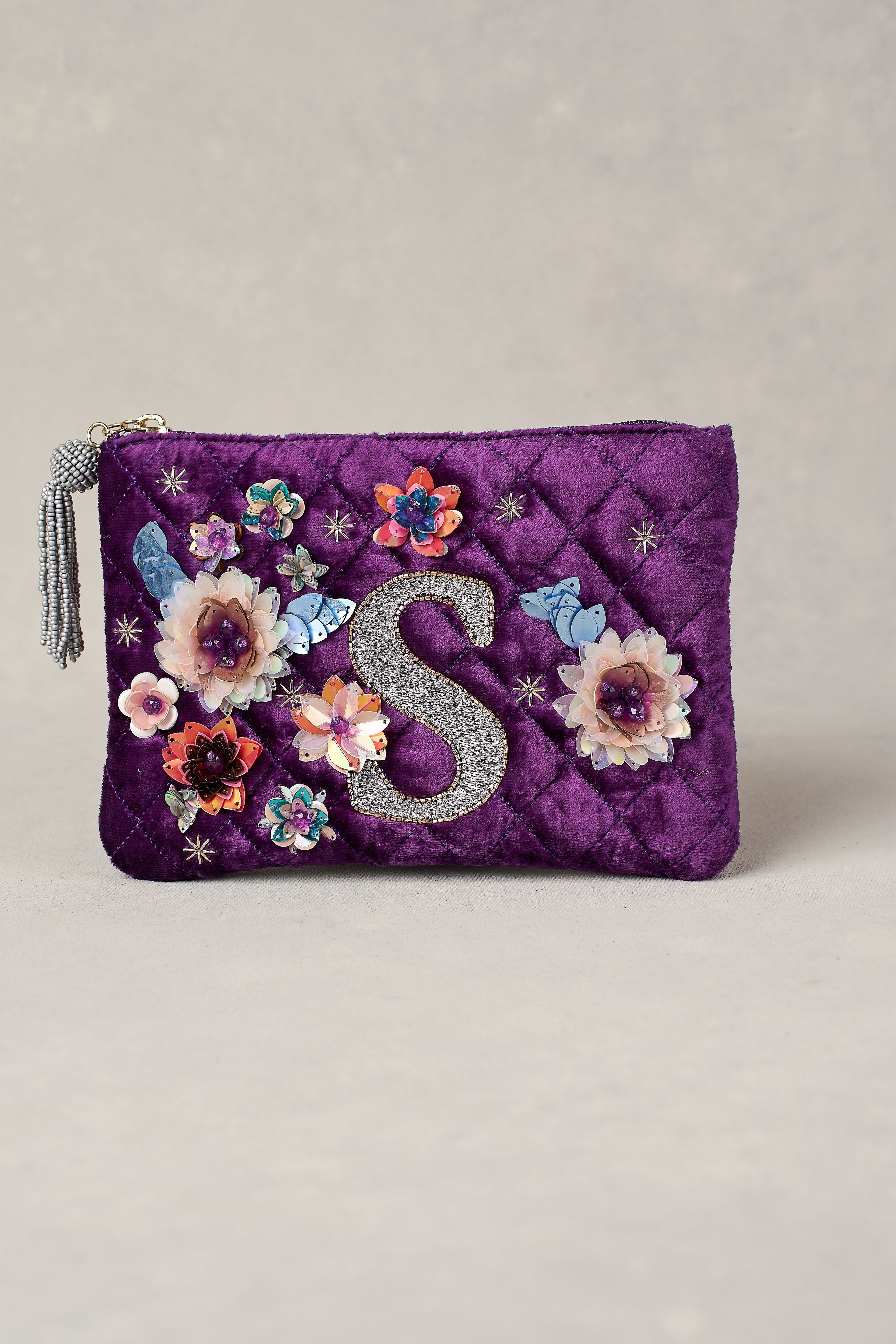 S Monogram Cosmetic Bag - Purple