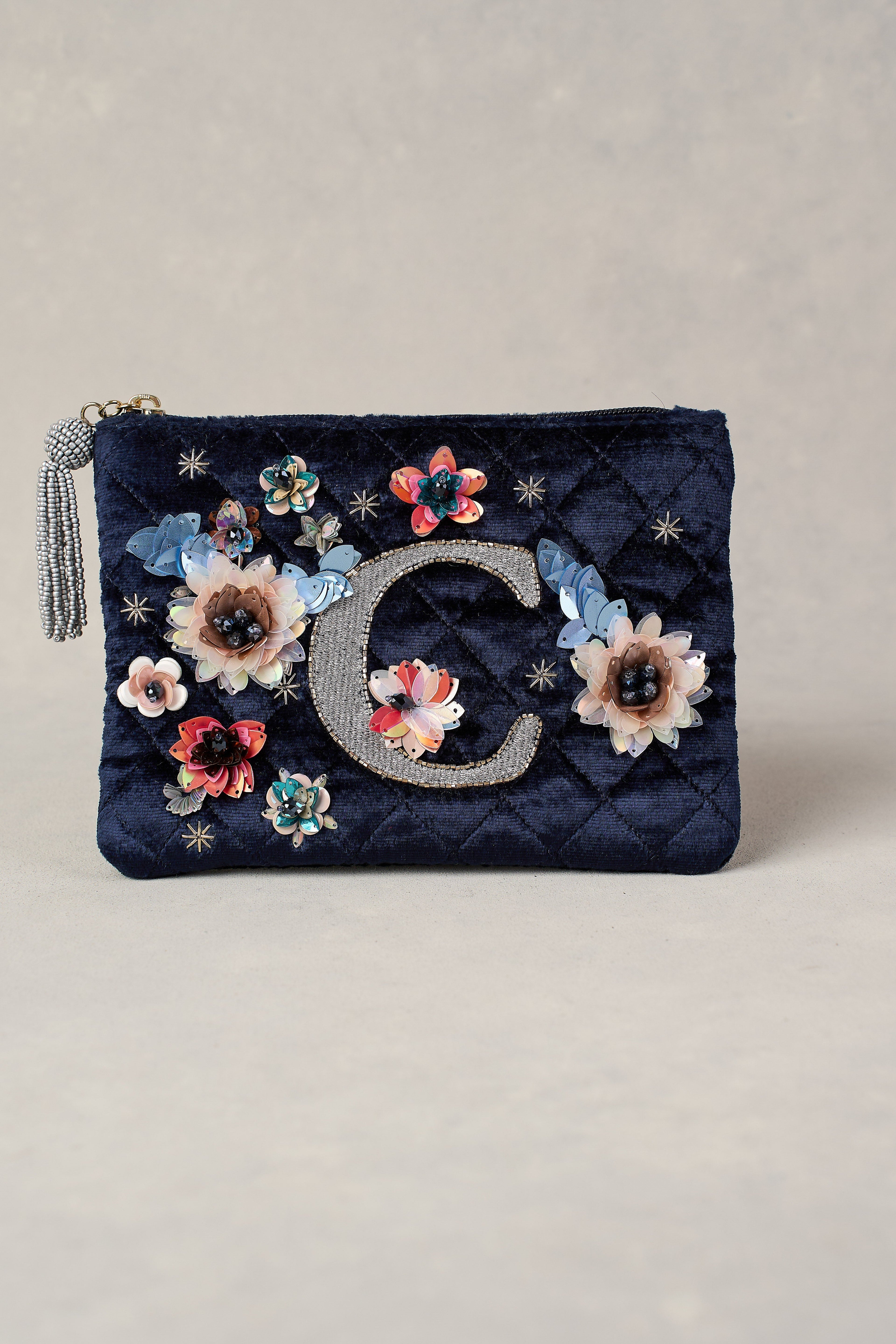 C Monogram Cosmetic Bag - Blue
