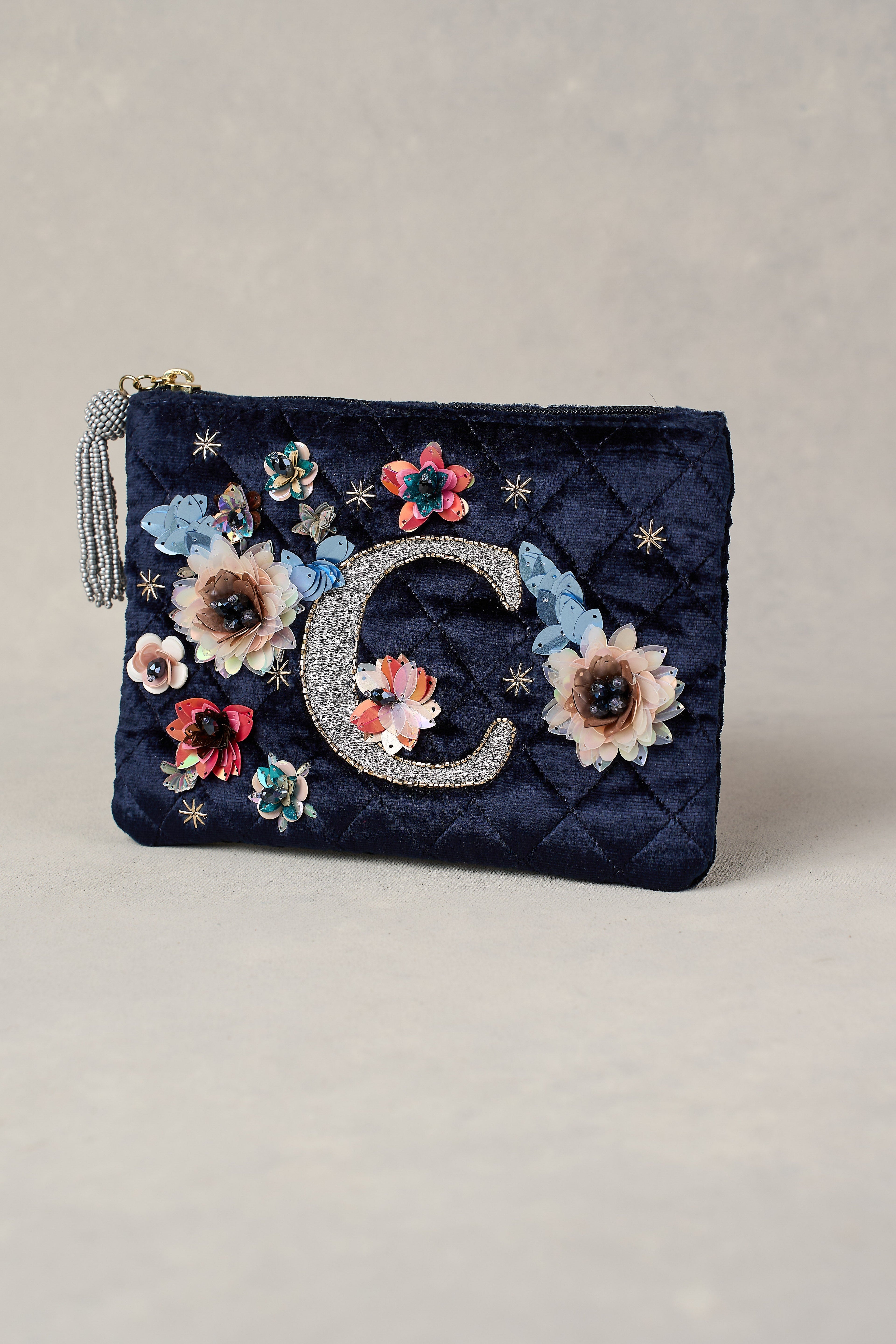 C Monogram Cosmetic Bag - Blue